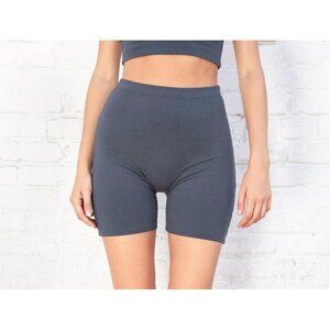 Brandy Melville Stretchy Cotton Biker Shorts High Rise Seamless Gray Sz S